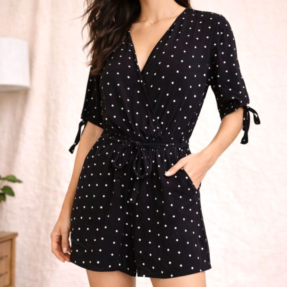 Faithfull The Brand Polka Dot Wrap Romper XS